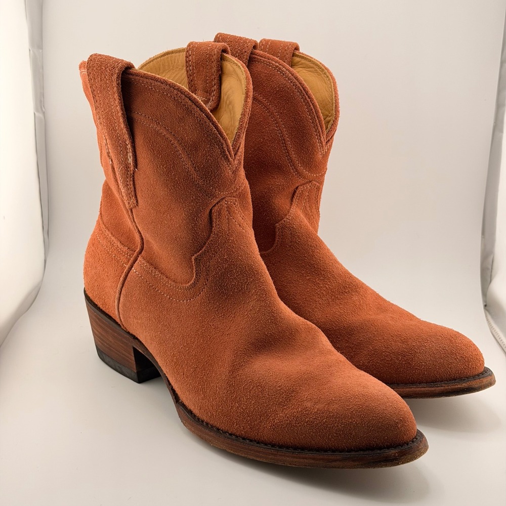 Tecovas The Penny Rose Pink Suede Western Ankle Boots Womens 8 B 2001